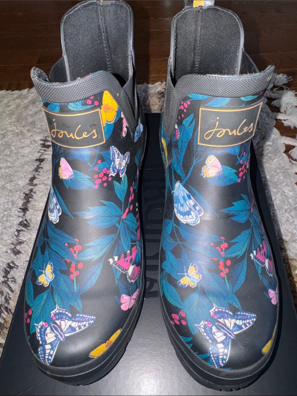 Joules Floral Butterfly Rain Boots